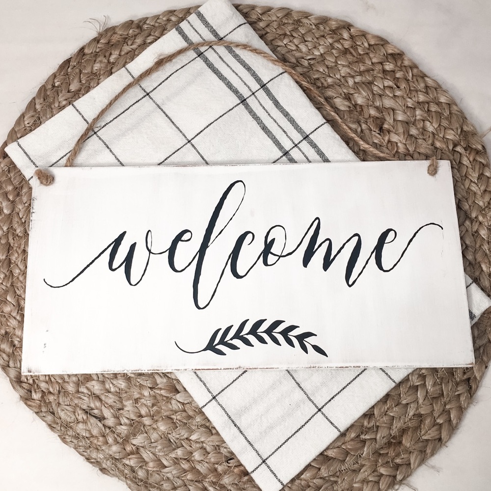 🛒2/$30!🛒   WELCOME HANDCRAFTED WOOD PAINTED SIGN